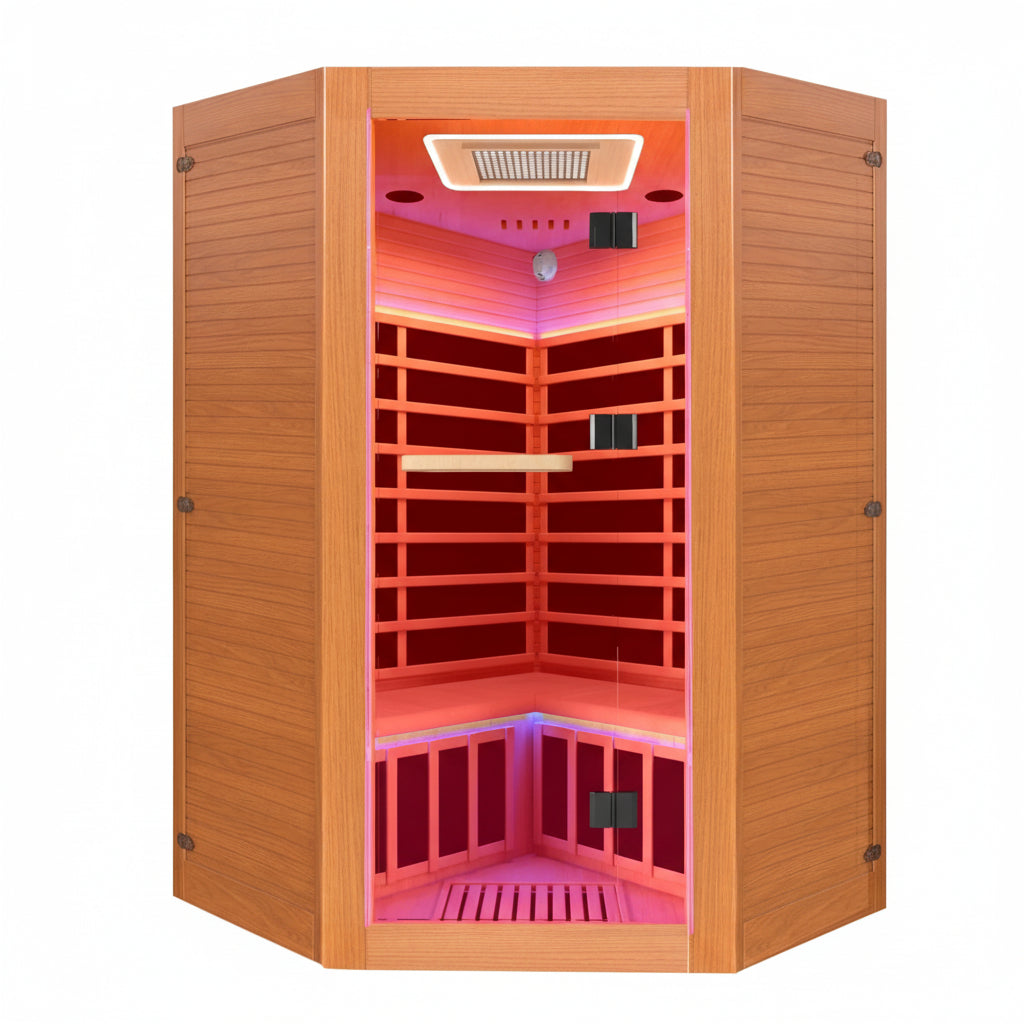 Infrared Sauna Built for Home Use, 2180W Far Infrared Heating, 360° Surround Panels, Hemlock Construction
