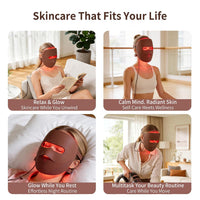 LED Red Light Therapy Mask for Face, 4 Wavelength Facial Light Therapy Mask with 850Nm near Infrared, Wireless 3D Fit Face Mask, Rechargeable Skin Care Device for Women