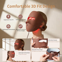 LED Red Light Therapy Mask for Face, 4 Wavelength Facial Light Therapy Mask with 850Nm near Infrared, Wireless 3D Fit Face Mask, Rechargeable Skin Care Device for Women