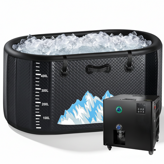 Cold Plunge Tub Built for Recovery, 248 Gallon Capacity, 1 HP Chiller, WiFi Control, Water Treatment Kit