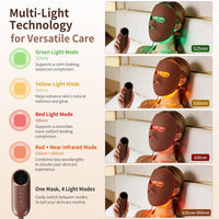 LED Red Light Therapy Mask for Face, 4 Wavelength Facial Light Therapy Mask with 850Nm near Infrared, Wireless 3D Fit Face Mask, Rechargeable Skin Care Device for Women