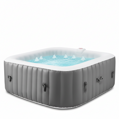Inflatable Hot Tub Built for 6-Person Comfort, 130 Massage Jets, 910L Capacity, Lockable Cover