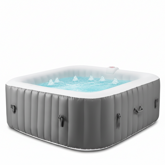 Inflatable Hot Tub Built for 6-Person Comfort, 130 Massage Jets, 910L Capacity, Lockable Cover