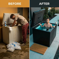 Cold Plunge Tub Built for Year-Round Wellness, 33F Cooling, Ozone Sanitization, Weatherproof Design — Before & After