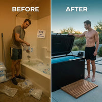 Cold Plunge Tub Built for Year-Round Wellness, 33F Cooling, Ozone Sanitization, Weatherproof Design — Before & After